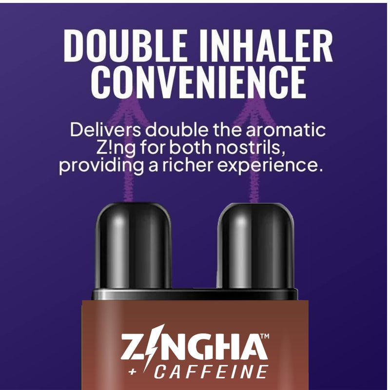Z!NGHA Caffeinated Aromatherapy Nasal Inhaler Stick – Natural Energy Boost with Essential Oils + Caffeine (Vanilla Custard)