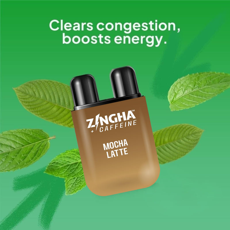 Z!NGHA Caffeinated Aromatherapy Nasal Inhaler Stick – Natural Energy Boost with Essential Oils + Caffeine (Vanilla Custard)