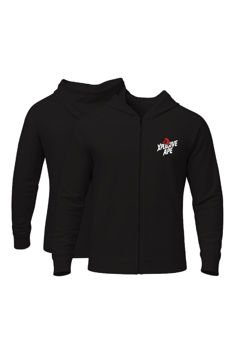 XAPE Classic Stencil Logo Oversized Zip Hoodie - Black
