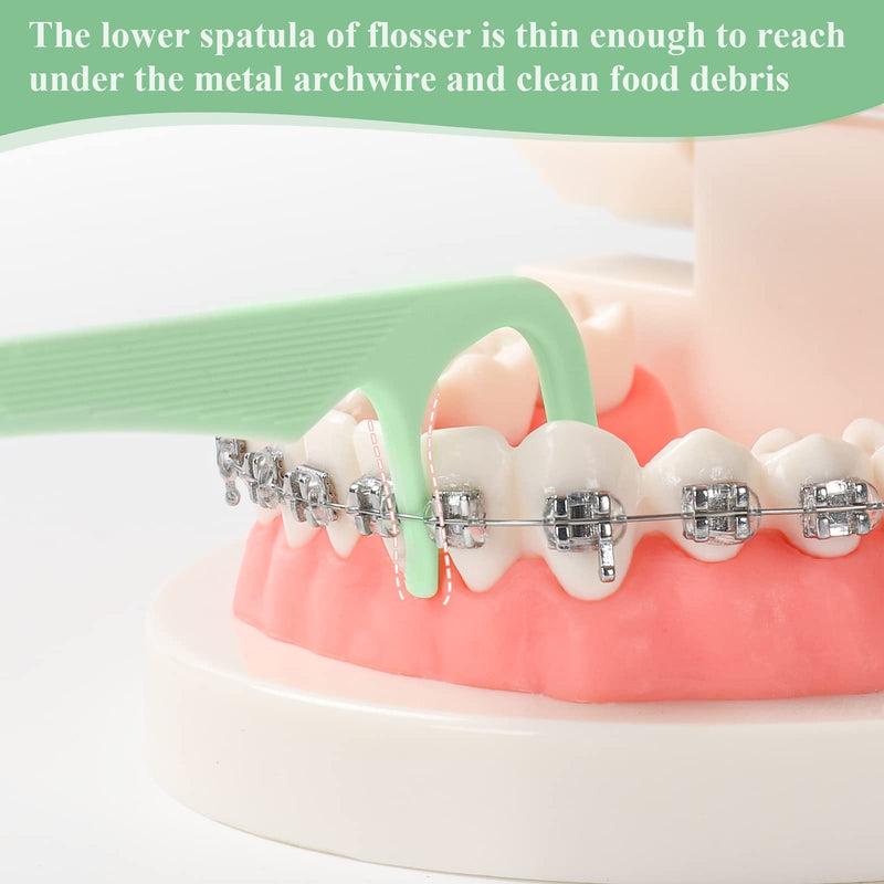 500 Count Orthodontic Flossers with Dispenser – Braces Flossers (Pack of 5)