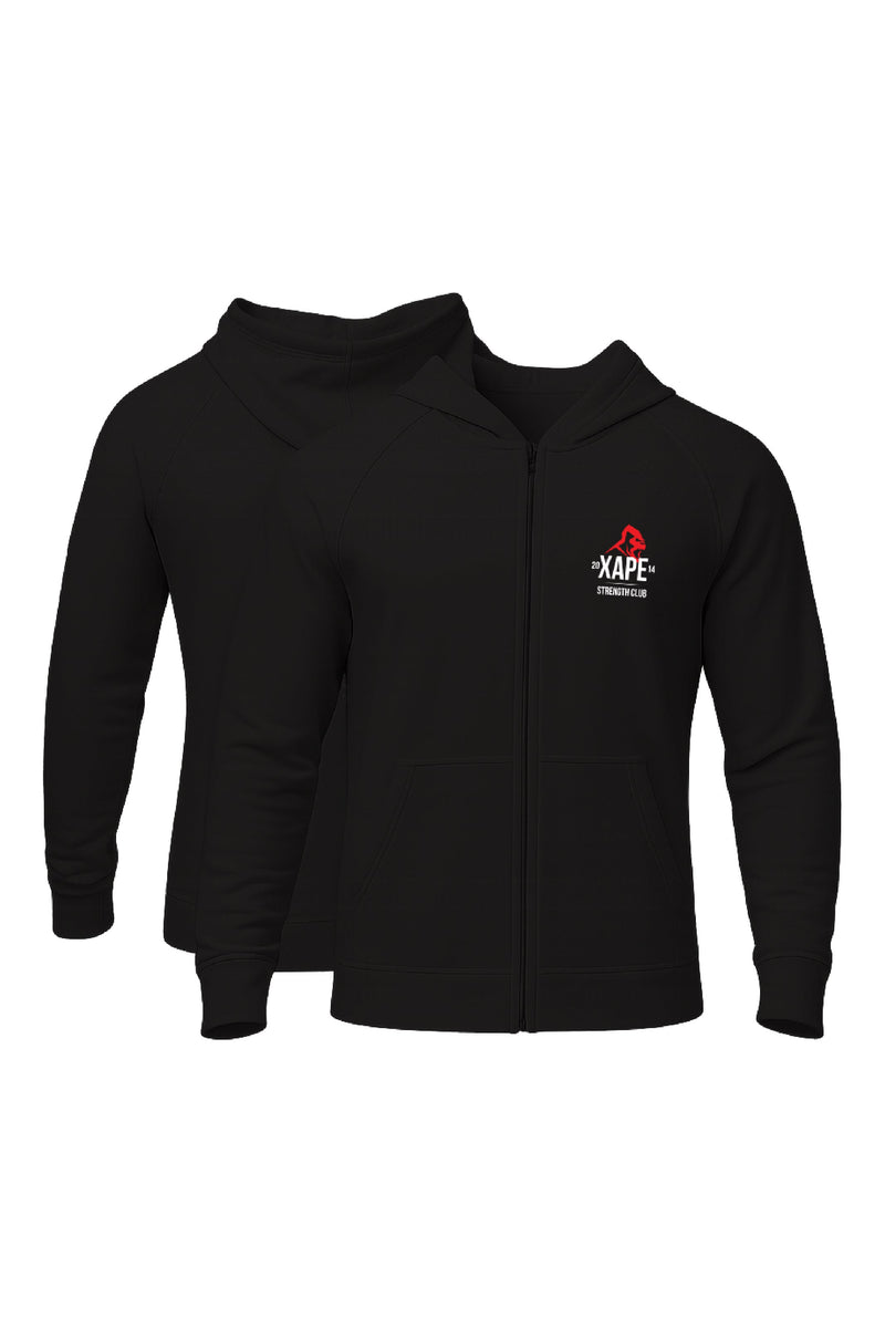 XAPE Classic Strength Logo Oversized Zip Hoodie - Black