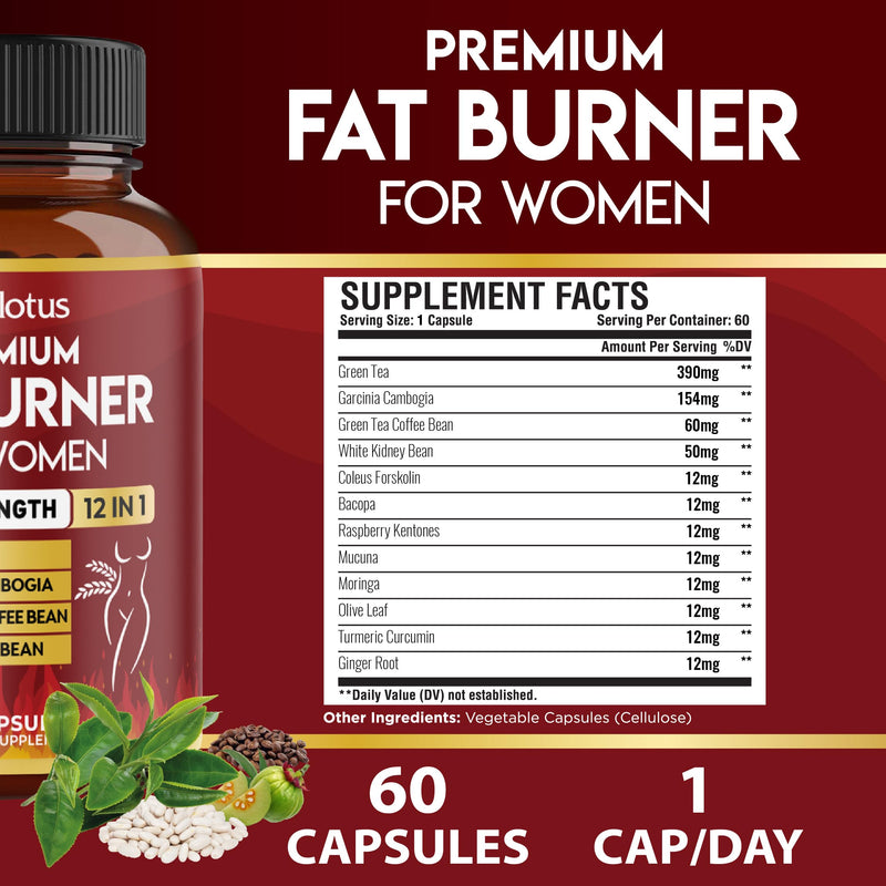 Premium Weight Loss Pills for Women – 2 Months Supply | Best Belly Fat Burners for Women and Men | Metabolism Booster with Green Tea Extract 98%