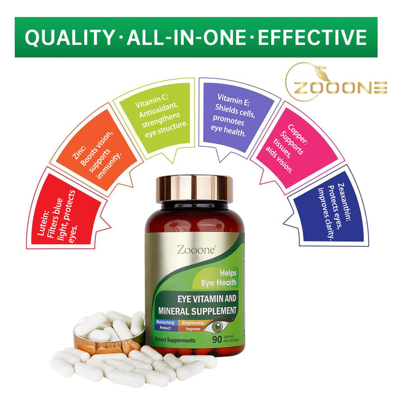Zooone Lutein Eye Vitamins – Macular Health & Dry Eye Support, 90 Tablets